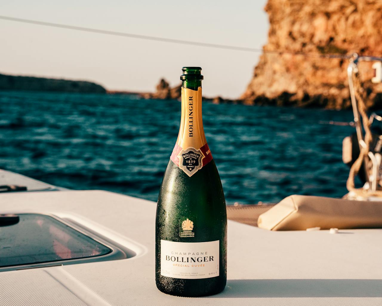 Champagne on boat